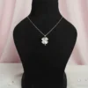 silver four clover necklace