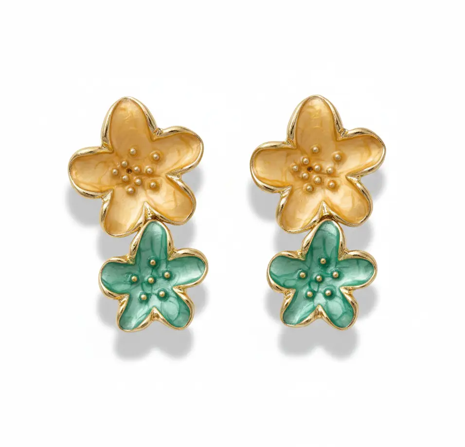 Enamel Earrings Sunshine Charm