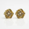 Gold Petal Pearl Clip-On Studs
