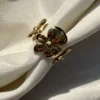 Anti-Tarnish Golden Flower Ring