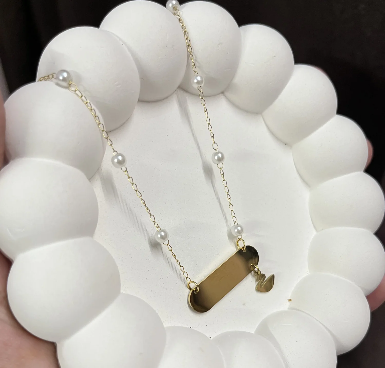 Golden Swan Pearl Necklace