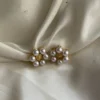 Pearl Flower Clip-On Studs