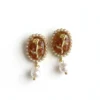Vintage Resin Earrings (Golden Caramel)