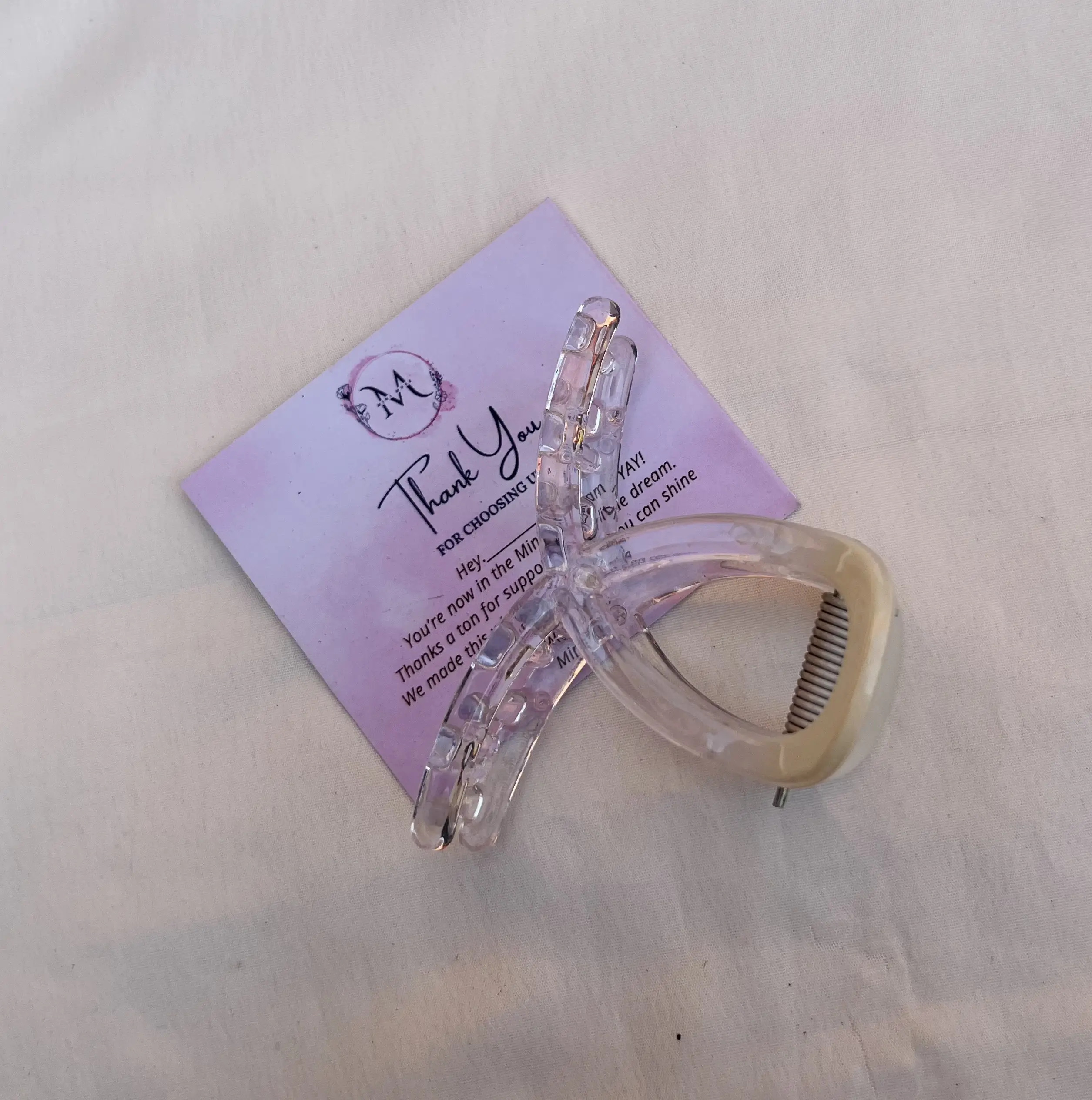 Korean Claw Clip- Beige