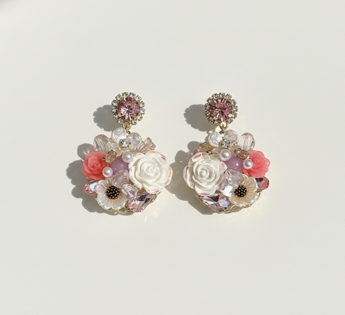 Coral Rose Garden Dreamy Earrings