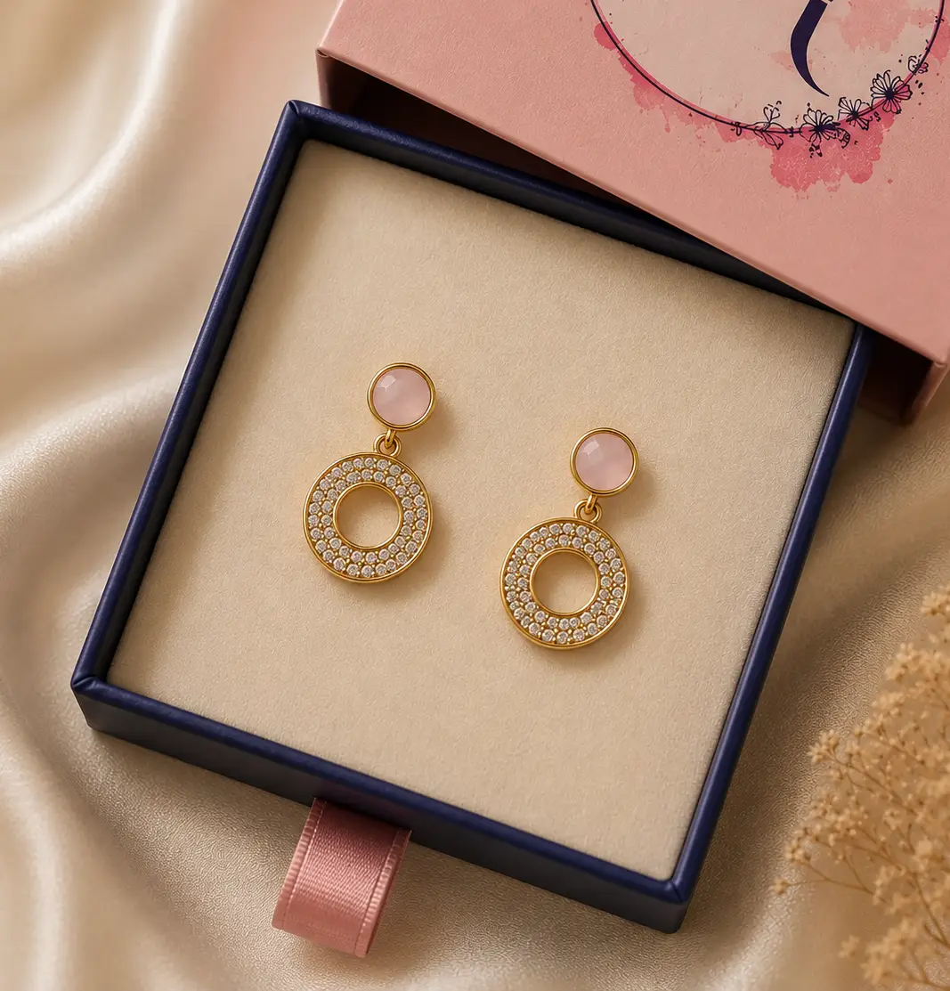 Mother Of Pearl Earrings (Rose Gold)