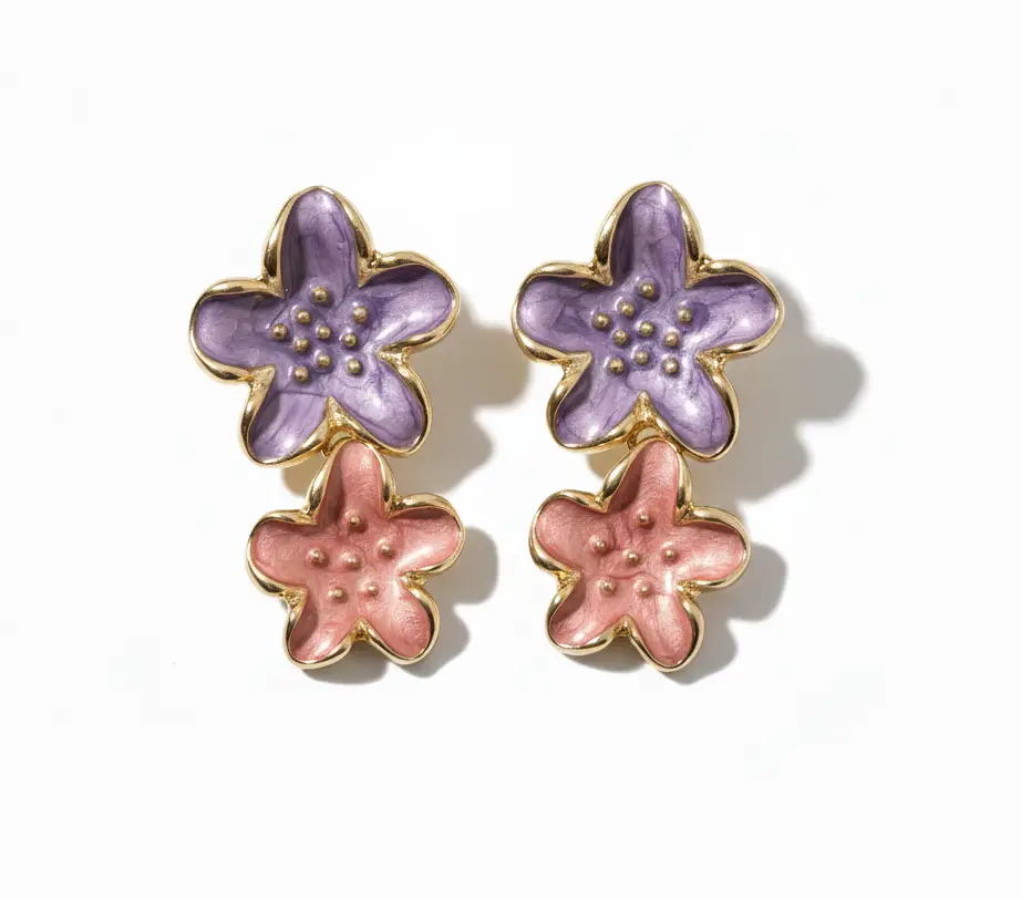 Enamel Earrings Mystic Purple