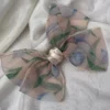 Peach Organza Hair Bow