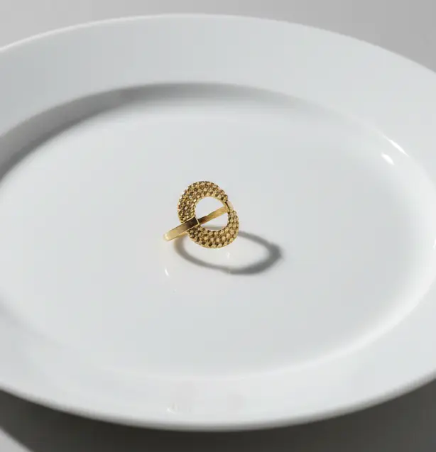 Anti-Tarnish Statement Oval Ring