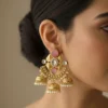Noori Pink Triple Jhumkas