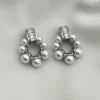 silver pearl earrings
