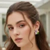 enamel floral stud earrings