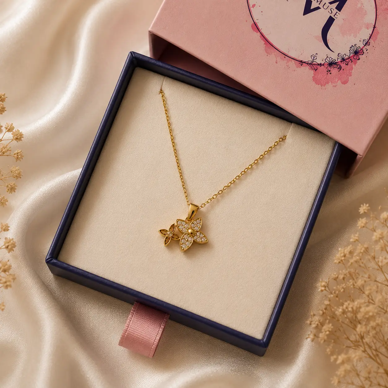 Gold Clover Pendant Necklace