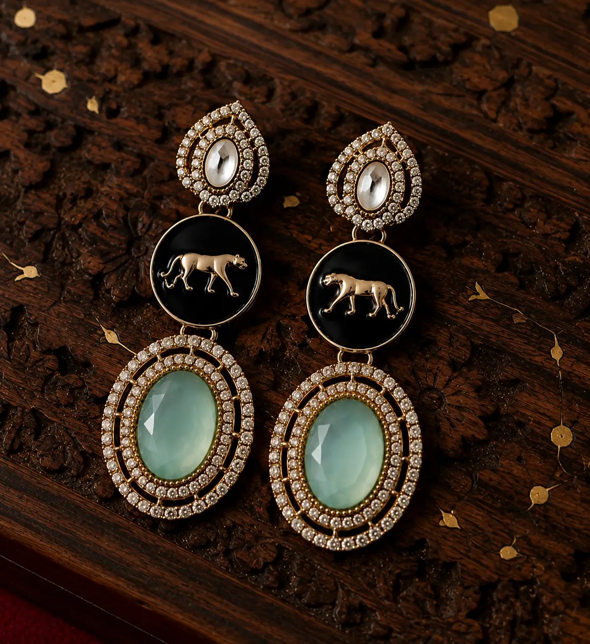 Sabyasachi Inspired Earrings-Ocean Blue